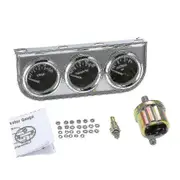 52mm Oil Pressure Celsius Water Temperature Gauge Voltmeter Chrome 3 In 1 Gauge Kit Car Motorcycle Yalo