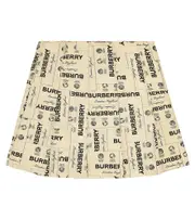 [Burberry Kids] Burberry Kids Label pleated jacquard skirt Y 8 beige