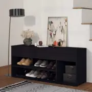 NNEVL Shoe Bench Black 105x30x45 cm Chipboard