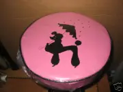 NEW Retro 50's Pink Black French Poodle Folding Tall Stool