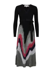 Diane Von Furstenberg Reiko Ribbed-knit Midi Dress - Black - M (UK12 / M) M (UK12 / M)
