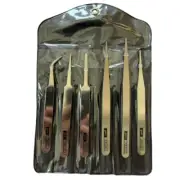 6Piece Stainless Steel Tweezer Set For Precise Tasks Need For Electronics Repair