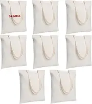 [Sumex] Sublimation Blanks Canvas Tote Bags Bulk,8 Pack 14"×16" Polyester Reusable Shopping Canvas Bag for Heat Press, Off-white, 14'' x 16''