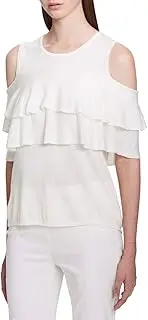 [Calvin Klein] Womens Flutter Sleeve Cold Shoulder Sweater