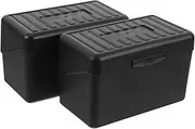 SHOWERORO Elegant Desktop Note Storage Box Organize Index Cards Flashcards Notes Plastic Case Lockable Lid Compact Portable