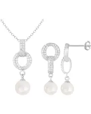 Splendid Pearls Silver 7-8mm Pearl Set