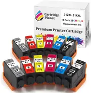 12 Pack (2BK,2C,2M,2Y,2GY,2R) Compatible Ink for Epson 312XL 314XL for Epson Expression Photo HD XP-15000