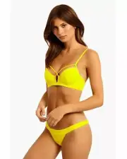 Beach Bunny Swimwear London Skimpy Bikini TOP Women's Bright Yellow