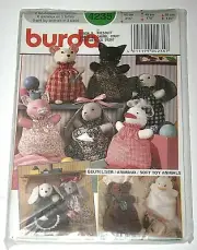 Burda 4235 Soft Toy Animals in 3 Sizes Rabbit Dog Cat Bear Pig Duck UC FF