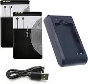 2X BL-5C 3.7V 1020mAh Rechargeable Battery + USB Micro led Charger Suitable for Household Radio