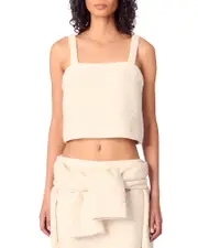Maje Tweed Effect Knit Crop Top