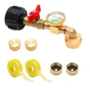Practical Propanes Grills Adapter Quick Connecting Fitting with Pressure Gauge