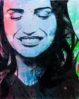 Beautiful Smiling Woman Portrait - Original Painting - 16x20-UV Blacklight Glow