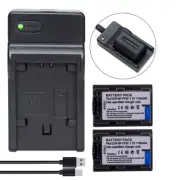 2 x NP-FP50 Battery +Charger For Sony NP-FP50 DCR-HC85 DCR-HC94 DCR-HC96 HDR-HC3
