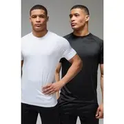 Mens Multi Man Active Lightweight Essentials Gym Regular Fit Raglan T-shirt 2 Pack