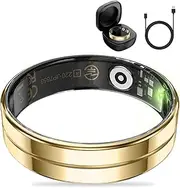 HitTopss Ultra Thin Smart Ring, Fitness Tracking Smart Ring with Calories/Heart Rate/Blood Oxygen/Sleep Monitoring, 5ATM Waterproof, No APP Subscription, Compatible with iOS/Android
