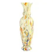 Murano Glass Vase Yellow Blue Orange White Handmade Millefiori 21cm High