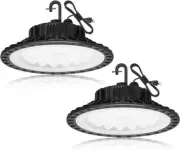 2 Pack 100W UFO Led High Bay Light Commercial Warehouse Industrial Garage Light