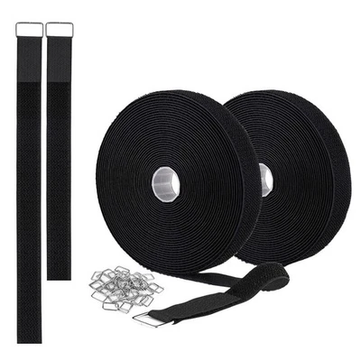 Adjustable Fastening Hook and Loop Straps, Reusable Cable Ties Cut-to-Length ...