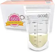 660 CT (11 Pack of 60 Bags) GRAND Value Pack Breastfeeding Breastmilk Storage Bags - 7 OZ, EACH PRE-STERILIZED By Gamma Ray, BPA Free, Leak Proof Storing Double Zipper Seal, Self Standing, for Refrigeration and Freezing - Only at Amazon