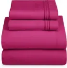 Hearth & Harbor King Size Sheets - 4 Piece Bed Sheet Set, Hotel King, Magenta