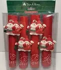 Trim A Home Napkin Ring Set Snowman Red White 8 Pc KMart Festive Table NIB