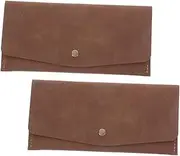 [Baluue] 2pcs Slim Bifold Pu Wallets Vintage Card Holders Compact Design for Daily Use and Travel Unisex Card Organizers Multiple Slots for Credit and Id