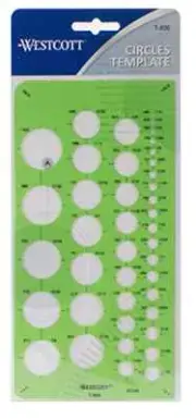 CIRCLES TEMPLATE 41 DIAMETERS 1/16" TO 1" ART DRAWING DRAFTING ENGINEERING