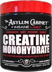 Insane Labz Insane Creatine Monohydrate Powder - Unflavored, Pre Workout, Post Workout, Strength Size Power, 60 Servings
