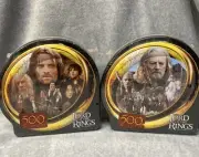 2- Lord Of The Rings 500 Piece Jigsaw Puzzle W/ Storage Tin New Sealed