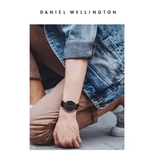 【Daniel Wellington】DW 手錶 Classic Cornwall 40mm寂靜黑織紋錶(兩色 DW00100148)