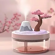 Landscape Night Light Humidifier with 2 Mist Modes, 320mL Large Tank Whisper-Quiet for Baby/Nursery/Office, Portable Mini Air Moisturizer