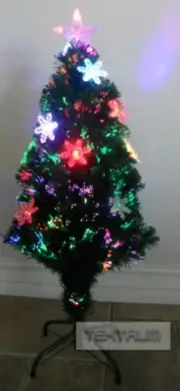 TEKTRUM 3FT CHRISTMAS HOLIDAY COLOR FIBER OPTIC LIGHTS TREE W/ SNOWFLAKE (10C)