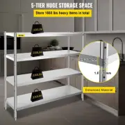 4 Tier Stainless Steel Storage Shelf Heavy Duty Adjustable Rack 1320 Lbs