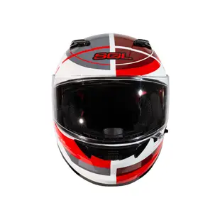 【SOL Helmets】SF-6全罩式安全帽 (超視界_白/灰紅) ｜ SOL安全帽官方商城