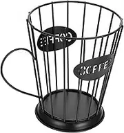 LAPYAPPE Storage Basket Syrup Organizer Boxes Coffee Wire Baskets Coffee Pod Holder for Chrome Coffee Storage Container Creamer Teapot Tamper Coffee Makers Coffee Strainer Lid Black Iron