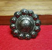 Jeremiah Watt Scarf Ring Slide White Bronze Concho 1 1/2" Wild Rag New 1.5" in.