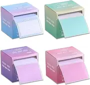 Fkereg 4 Pack Pull-Out Full Adhesive Sticky Notes Roll Tape 1024 Sheets 8 Patterns, 1.8 x 2.5 Inch Cute Sticky Note Pads, Colorful Self-Stick Memo Paper Pad Label Stickers for Writing, 4 Colors