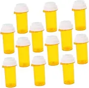 Beavorty Travel Medication Case 12pcs Small Bottles for Capsules Reusable Medication Organiser Easy-clean Plastic Storage Box