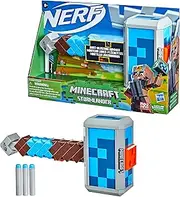 Nerf Minecraft Stormlander Dart-Blasting Hammer, Fires 3 Darts, Includes 3 Nerf Elite Darts, Pull-Back Priming Handle