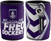 AFL Stubby Can Cooler with Bottle Opener - Fremantle Dockers - Rubber Base