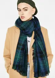 Brain Teaser Plaid Scarf