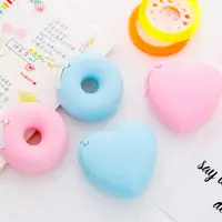 在飛比找樂天市場購物網優惠-韓國創意卡通文具 便攜甜甜圈膠帶座 隱形膠帶切割器 內附小膠