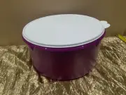 New Tupperware Beautiful & Purple HUGE Round Carry All Canister or Cake Keeper
