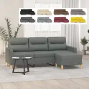 3-Seater Sofa with Footstool Dark Grey 180 cm Fabric Multi Colours vidaXL