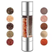 2 in 1 Stainless Steel Salt and Pepper Grinder Set, Double Head Salt and Pepper