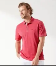 Tommy Bahama Polo shirt Paradiso Cove Polo EMBER RED New XL Sale coral