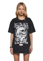 [Dolls Kill x Von Dutch] Skull Graphic Oversized Tee