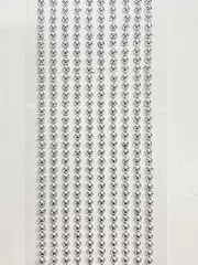 500 x Self Adhesive Pearls Gems 3mm Mini Flat Backed Round Pearls Beads Strips Embellishments (Metallic Silver)