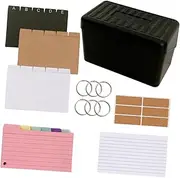 HOODANCOS 6- Index Cards Lined Format Plastic Storage Box for Teachers Task Card Boxes Note Organization